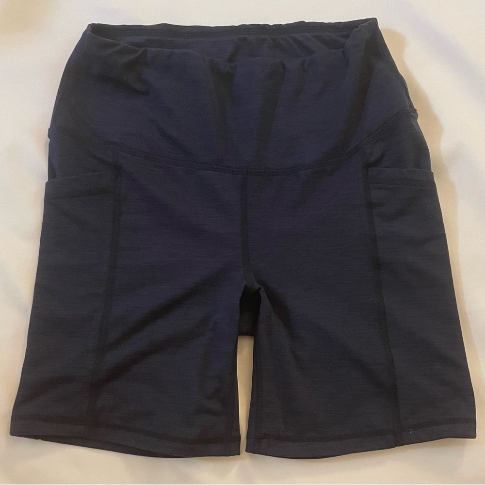Yogalicious Lux Navy High Rise Biker Shorts Size Medium
